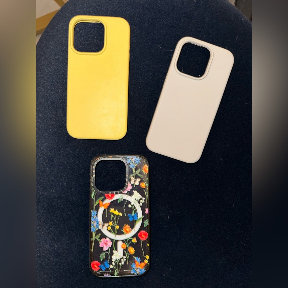 Apple Yellow, Cream, and Floral Phone Case Trio